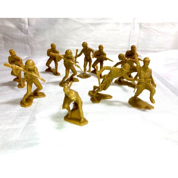 Louis Marx Army(11pcs) Plastic Figure Vintage Men - Picture 1 of 5